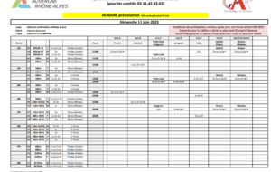 Championnat zone Loire et Volcans- Prérégionaux - ROANNE (42)- Horaires définitifs le 7 JUIN